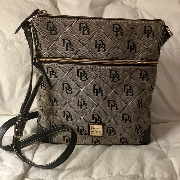 Dooney & Bourke Canvas Black/Grey Crossbody Bag - Picture 1 of 8